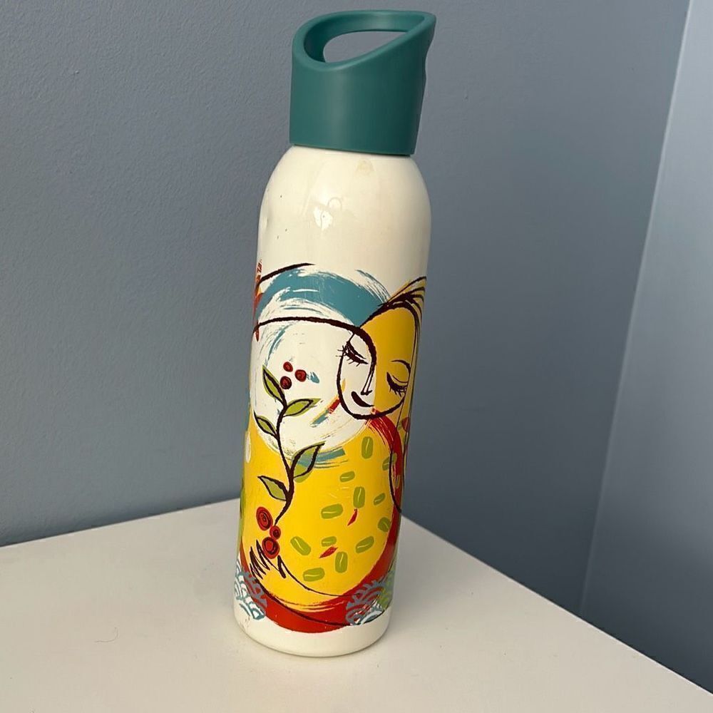 Starbucks Metal Water Bottle Goddess Abstract 2008